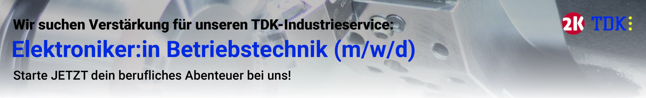 Banner Stellenanzeige Elektroniker für Betriebstechnik
